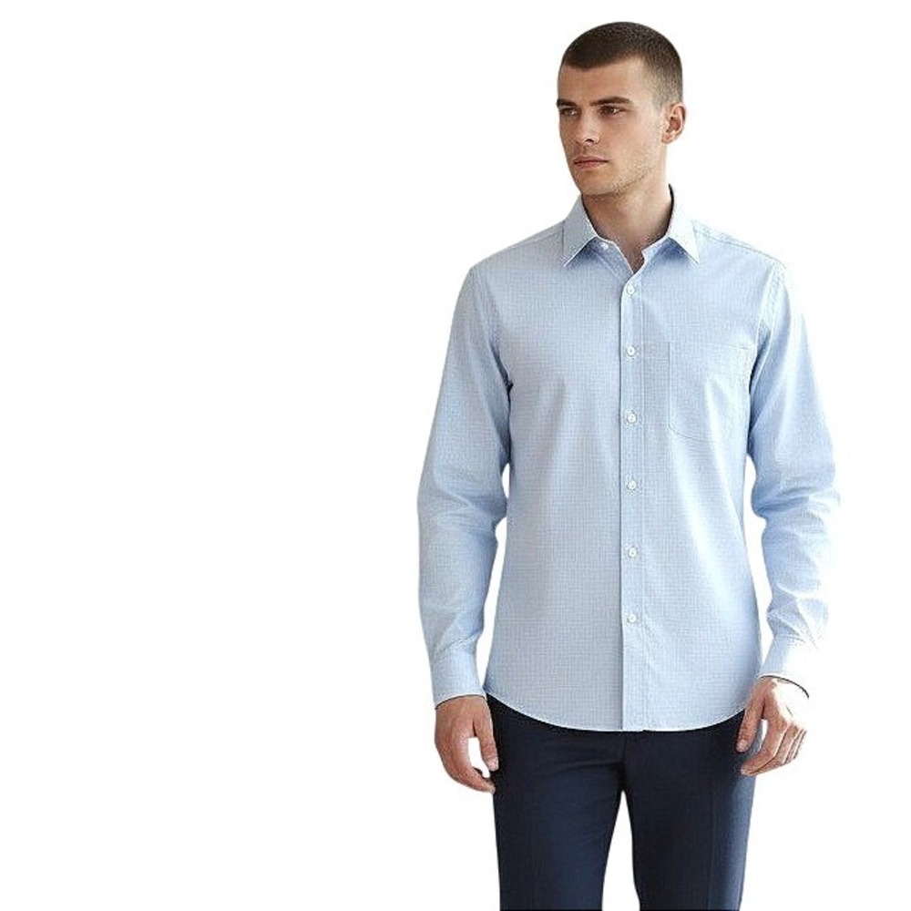 Roundtree Yorke‎ Shirt Sz 15.5 Gold Label Mens Light Blue Oxford Button Down